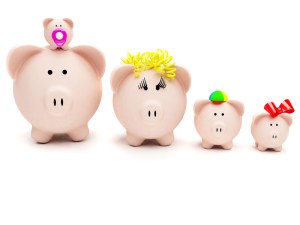 Piggybank family isolated
